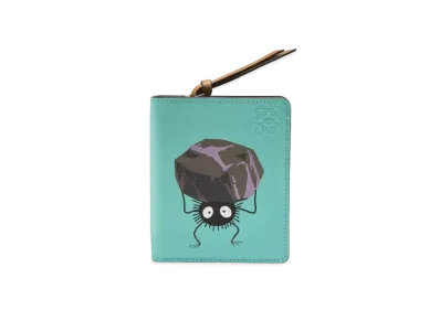 LOEWE x Spirited Away Susuwatari Compact Zip Wallet In Classic Calfskin "Fresh Mint"