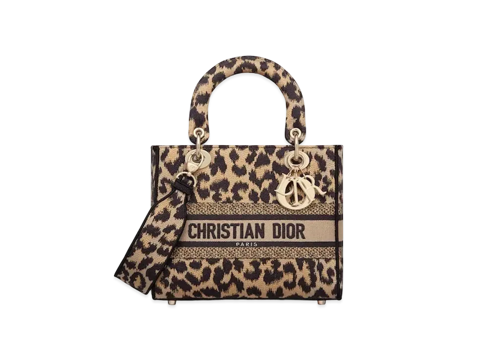 Dior Lady D-Lite Medium Bag Mizza Embroidery "Leopard"