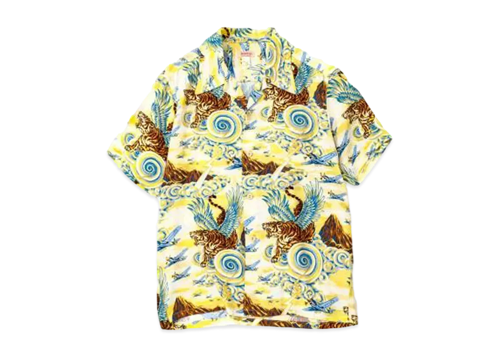 THE REAL McCOY'S RAYON HAWAIIAN SHIRT / FLYING TIGERS "Yellow"
