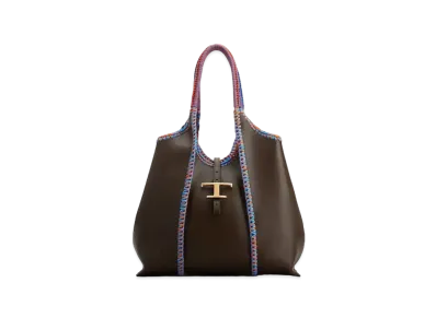 TOD'S Time Lethe Leather Shopping Bag Medium "Brown"