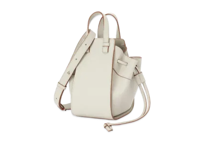 LOEWE Mini Hammock Drawstring In Pebble Grain Calfskin "Light Ghost"