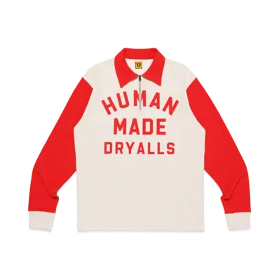 HUMAN MADE Zip-Up L/S T-Shirt "Red"