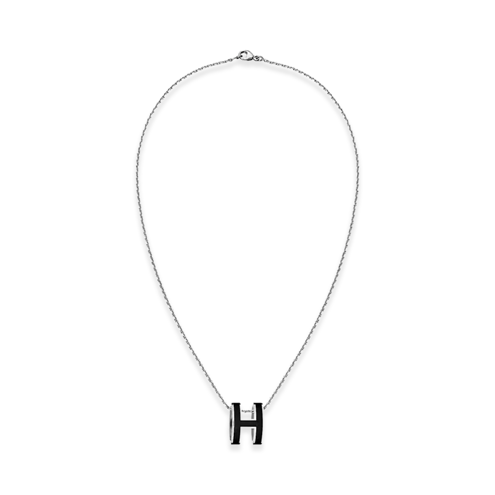 Hermes Pop H Pendant "Noir/Palladium"