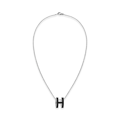 Hermes Pop H Pendant "Noir/Palladium"