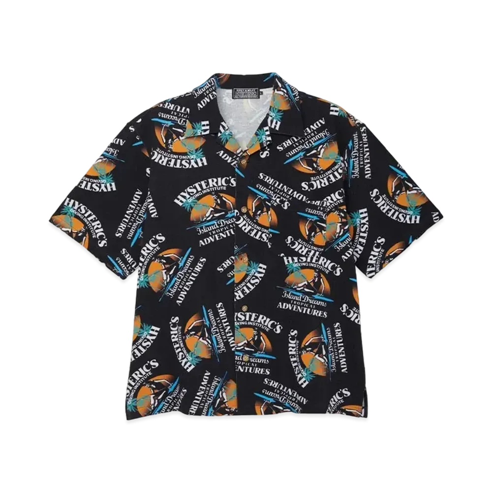 HYSTERIC GLAMOUR Island Dreams Pattern Shirt "Black"