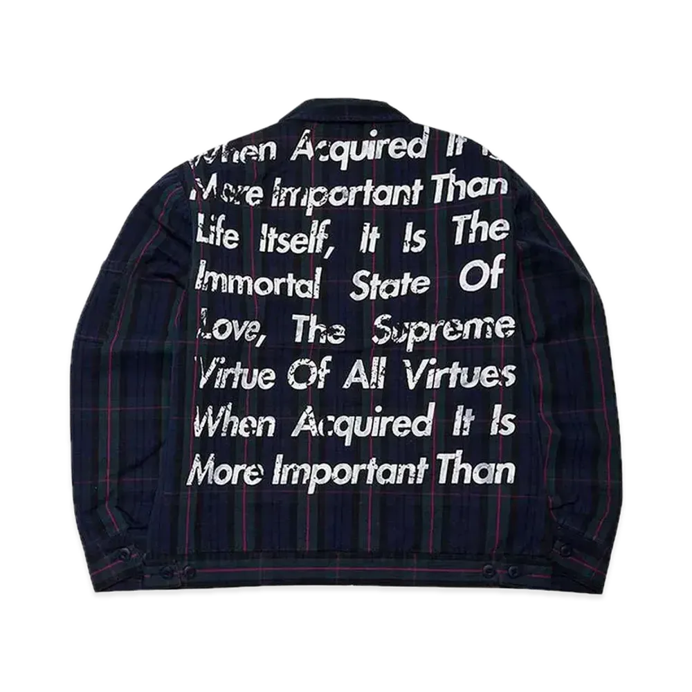 Supreme x JUNYA WATANABE COMME des GARCONS MAN Printed Work Jacket "Navy Plaid"