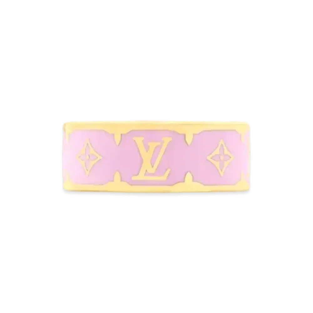 Louis Vuitton Nanogram Enamel Ring "Gold/Pink"
