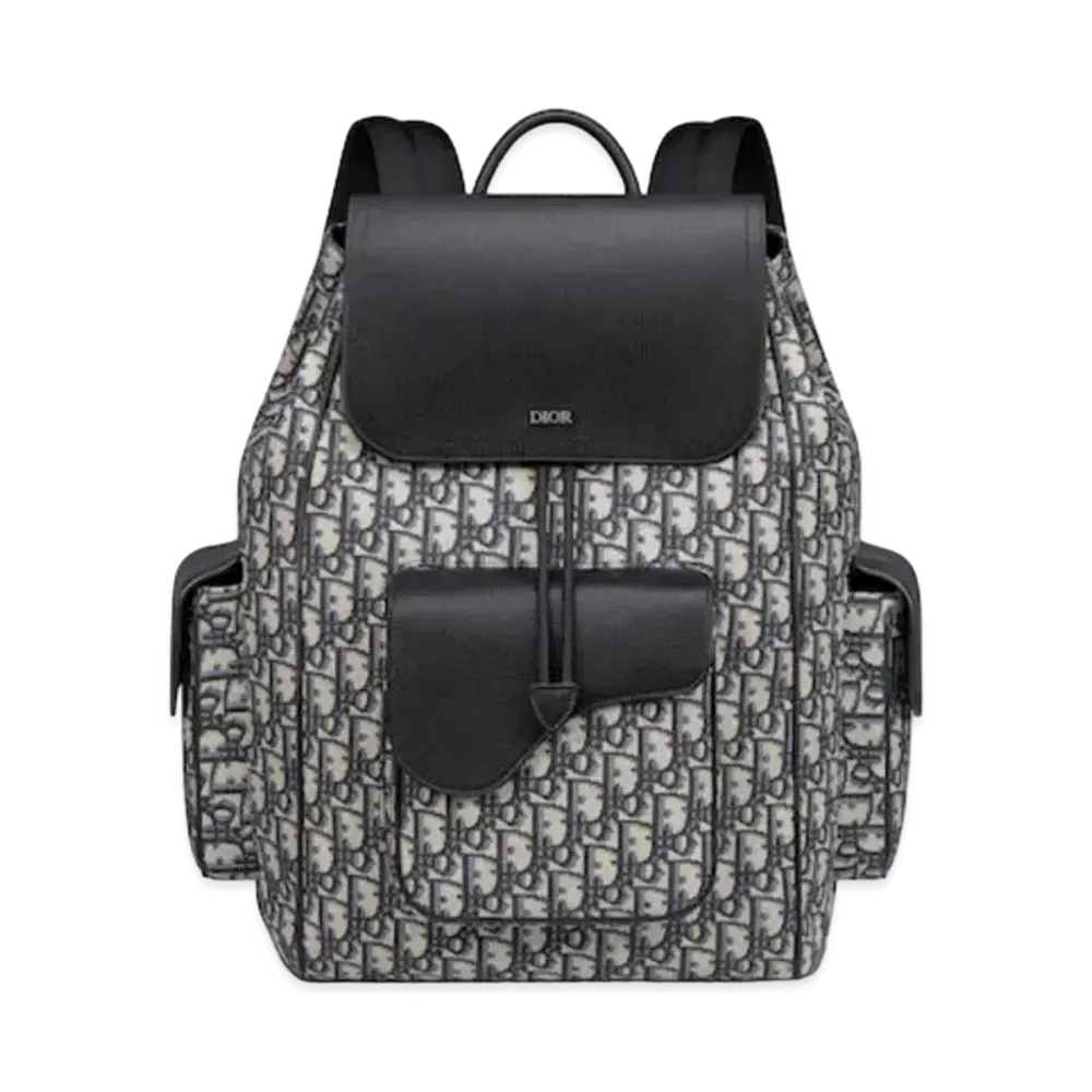 Dior Saddle Backpack Dior Oblique Jacquard & Grained Calfskin "Beige"