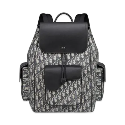 Dior Saddle Backpack Dior Oblique Jacquard & Grained Calfskin "Beige"
