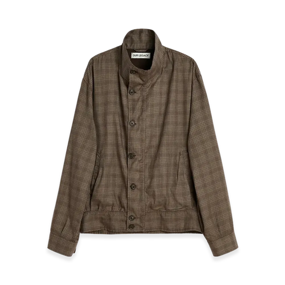 OUR LEGACY Mock Bomber "Dirty Brown Glen Plaid"