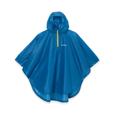 mont-bell Kid's Trekking Rain Poncho 115-145 "Blue Green"