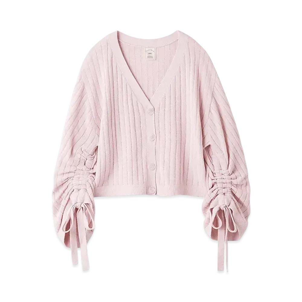 GELATO PIQUE Ribbed Cardigan "Pink"