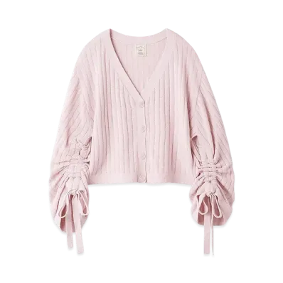 GELATO PIQUE Ribbed Cardigan "Pink"