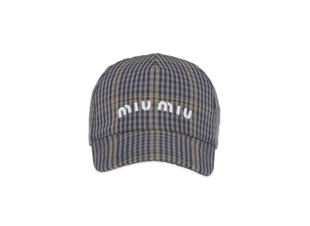MIU MIU Print Fabric Baseball Cap "Navy"