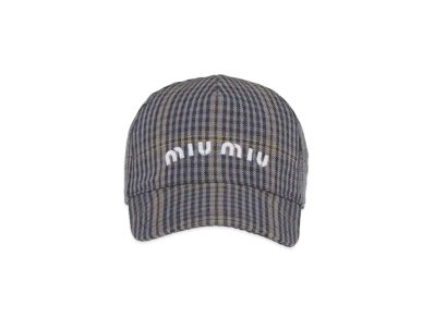 MIU MIU Print Fabric Baseball Cap "Navy"