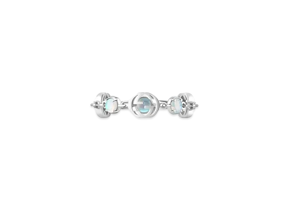 GUCCI Interlocking G Ring With Opals