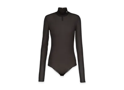 PRADA Women's Gazar Jersey Bodysuit "Black"