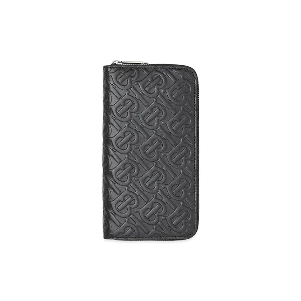 Burberry Monogram Leather Ziparound Wallet "Black"