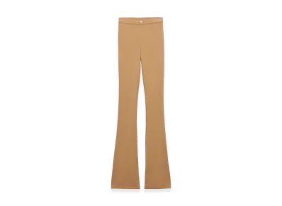 PRADA Women's Ribbed Jersey Trousers "Camel Brown"