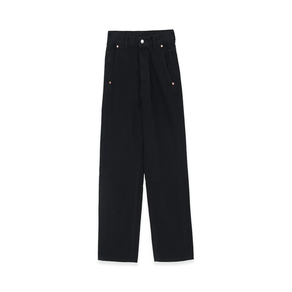 YOKE Denim Wide Straight Pants "Black"