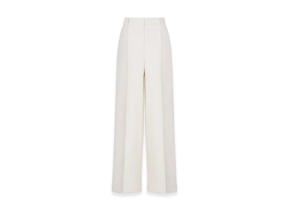 Dior Women's Flared Pants Wool Silk "White"