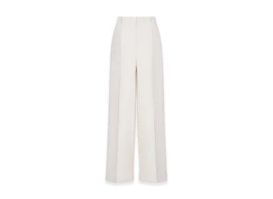Dior Women's Flared Pants Wool Silk "White"