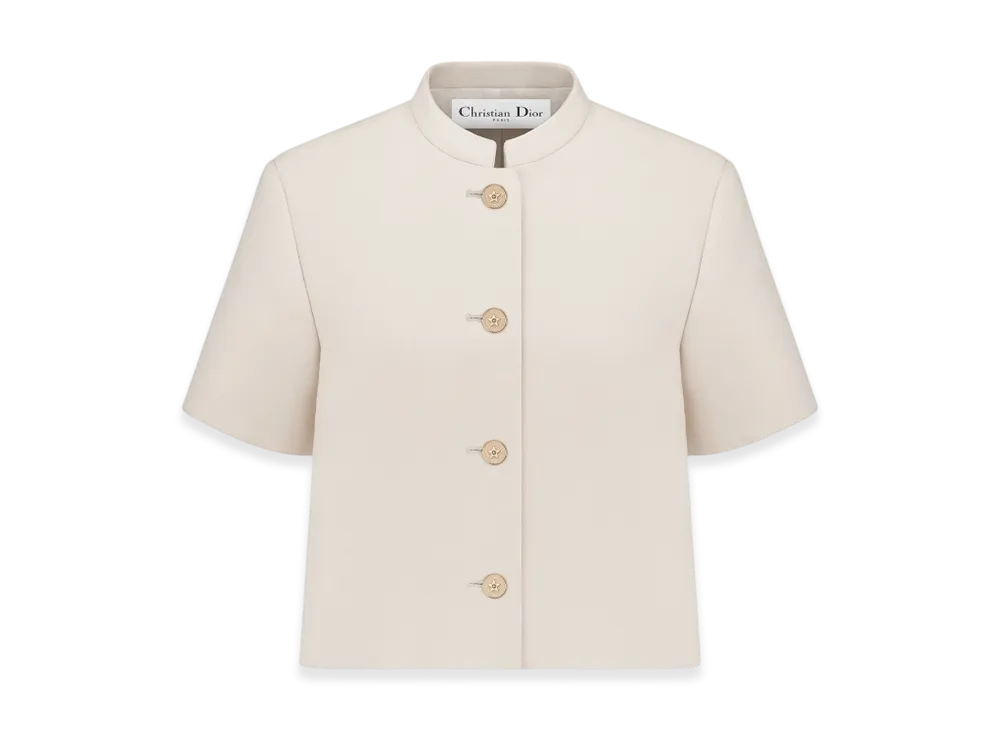 Dior Women's Short Sleeved Jacket Wool and Silk "White"
