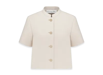 Dior Women's Short Sleeved Jacket Wool and Silk "White"