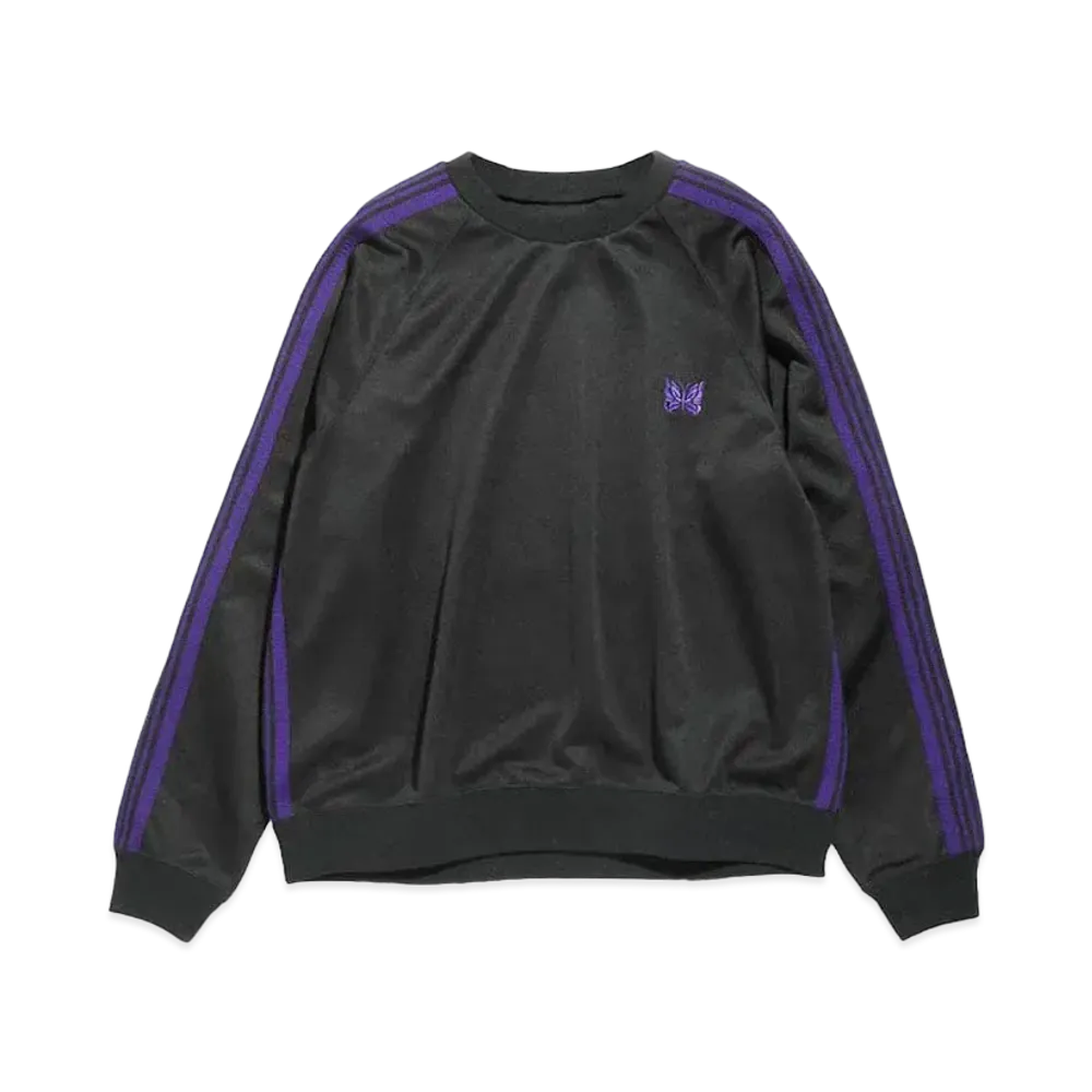 Needles TRACK CREW NECK SHIRT - POLY SMOOTH "Black"