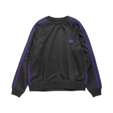 Needles TRACK CREW NECK SHIRT - POLY SMOOTH "Black"