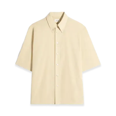 LEMAIRE Washed Cotton Muslin Short Sleeve Shirt "Ice Apricot"