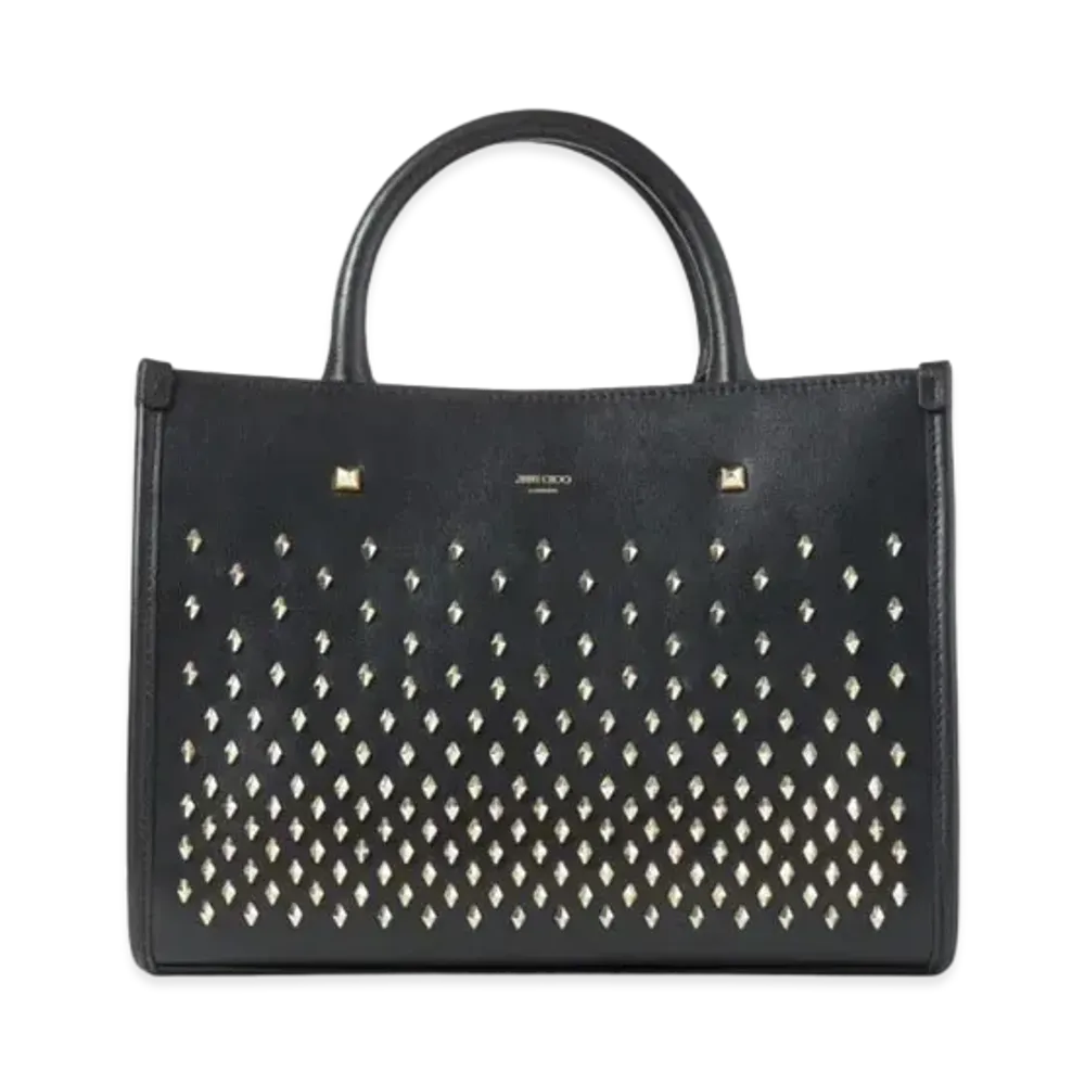 Jimmy Choo Avenue/S Tote Leather Tote Bag With Studs "Black"