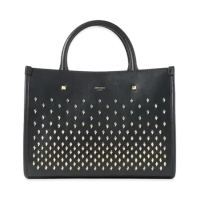 Jimmy Choo Avenue/S Tote Leather Tote Bag With Studs "Black"