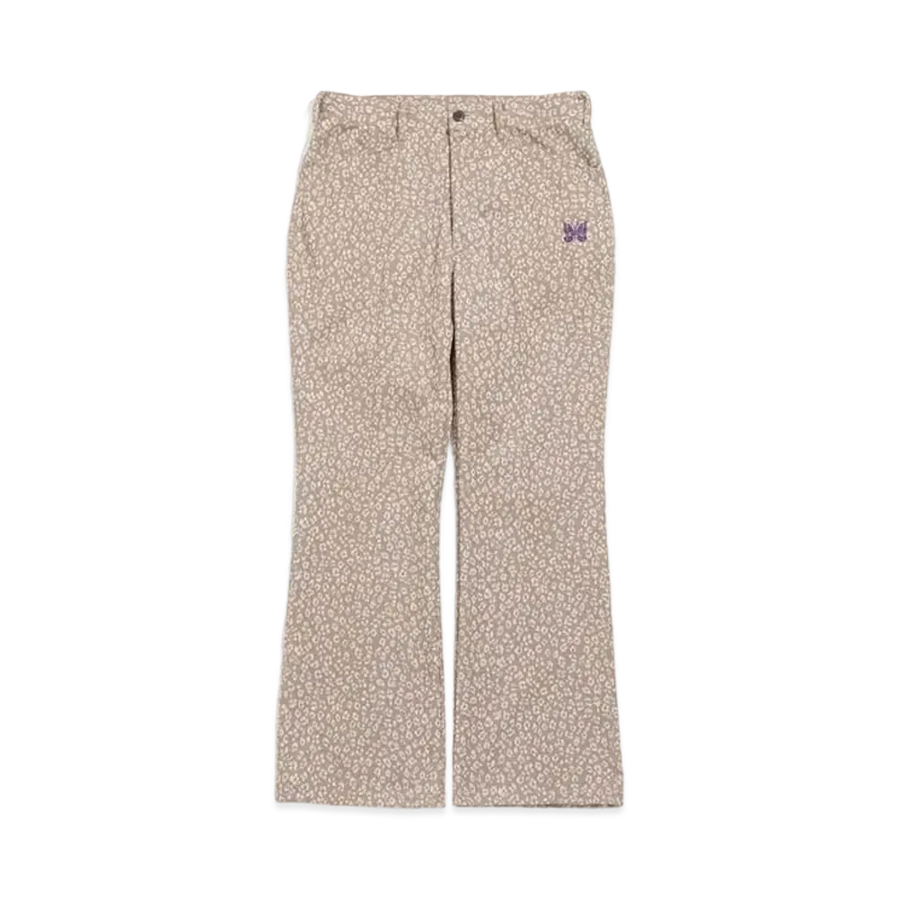 Needles BOOT-CUT STUDENT PANT - POLY JQ. "Leopard"