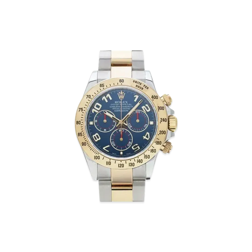 ROLEX Cosmograph Daytona "Blue Arabic/Stainless Steel/Yellow Gold"