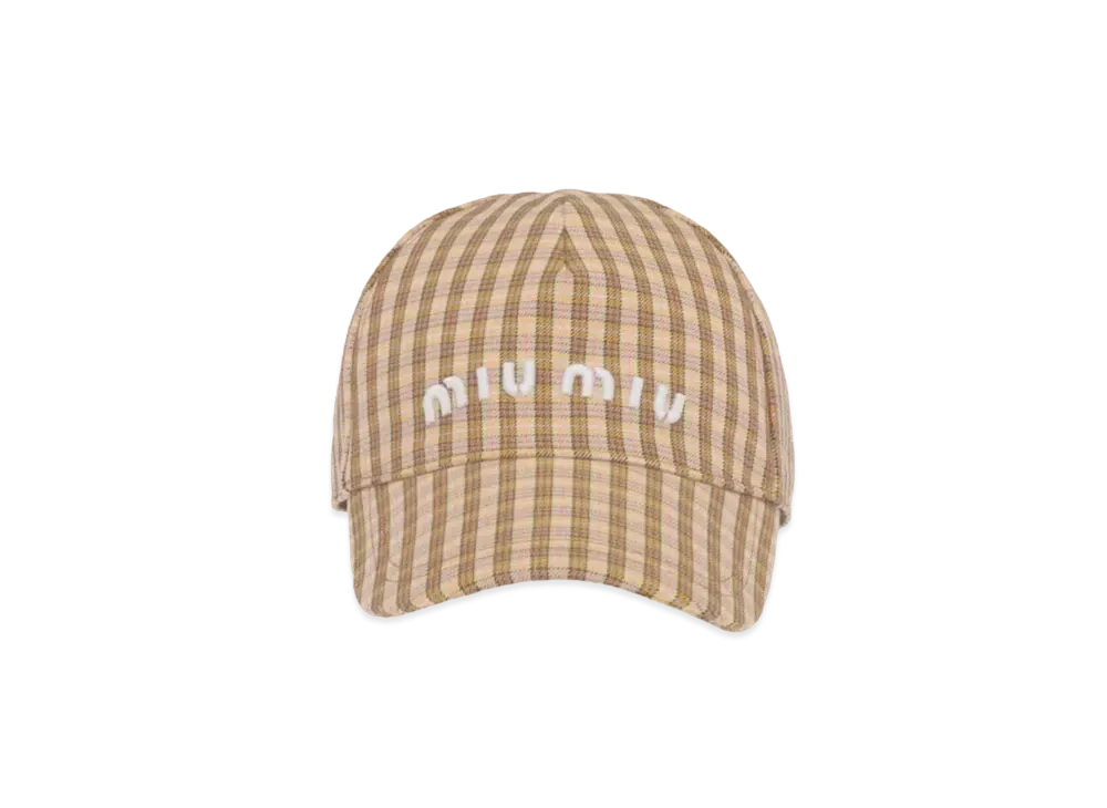 MIU MIU Print Fabric Baseball Cap "Mustard Yellow"