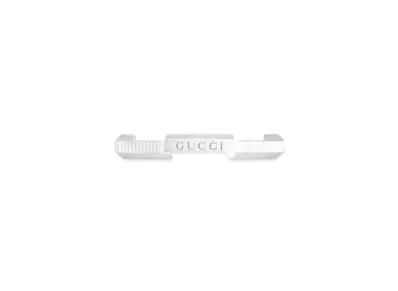 GUCCI Link To Love Striped Ring "Silver"