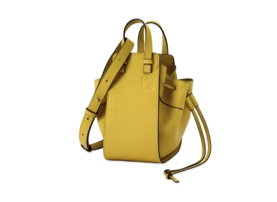 LOEWE Mini Hammock Drawstring In Pebble Grain Calfskin "Ochre"