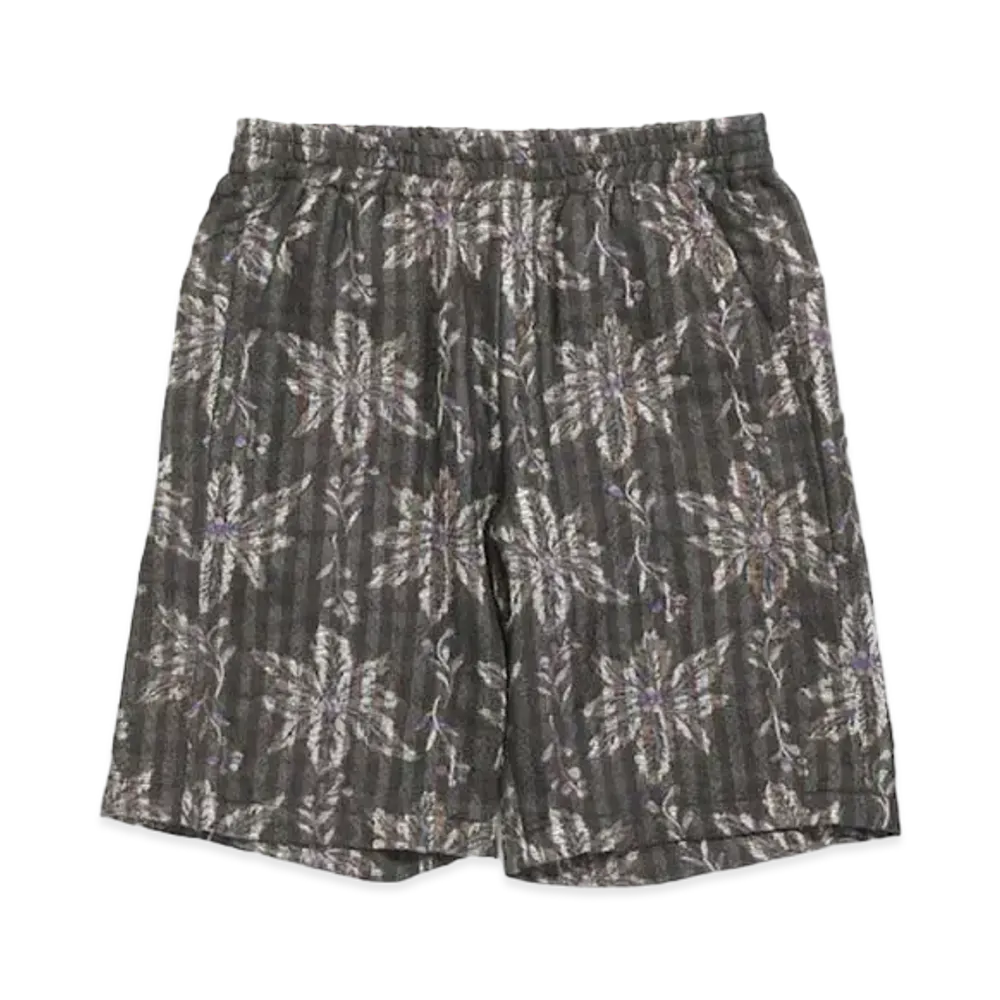 Needles BASKETBALLL SHORT - W/CU/AC FLOWER/PLAID JQ. "Charcoal"