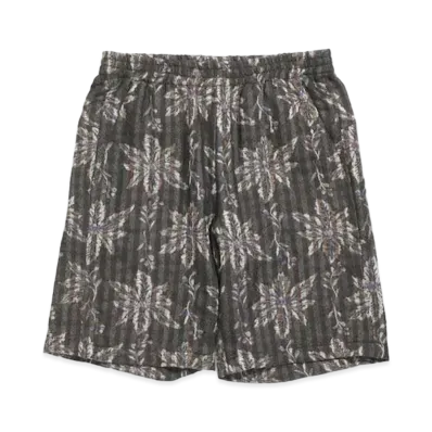 Needles BASKETBALLL SHORT - W/CU/AC FLOWER/PLAID JQ. "Charcoal"