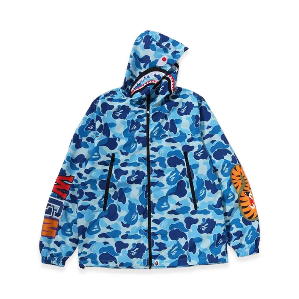 A BATHING APE ABC Camo Shark Hoodie Jacket "Blue"