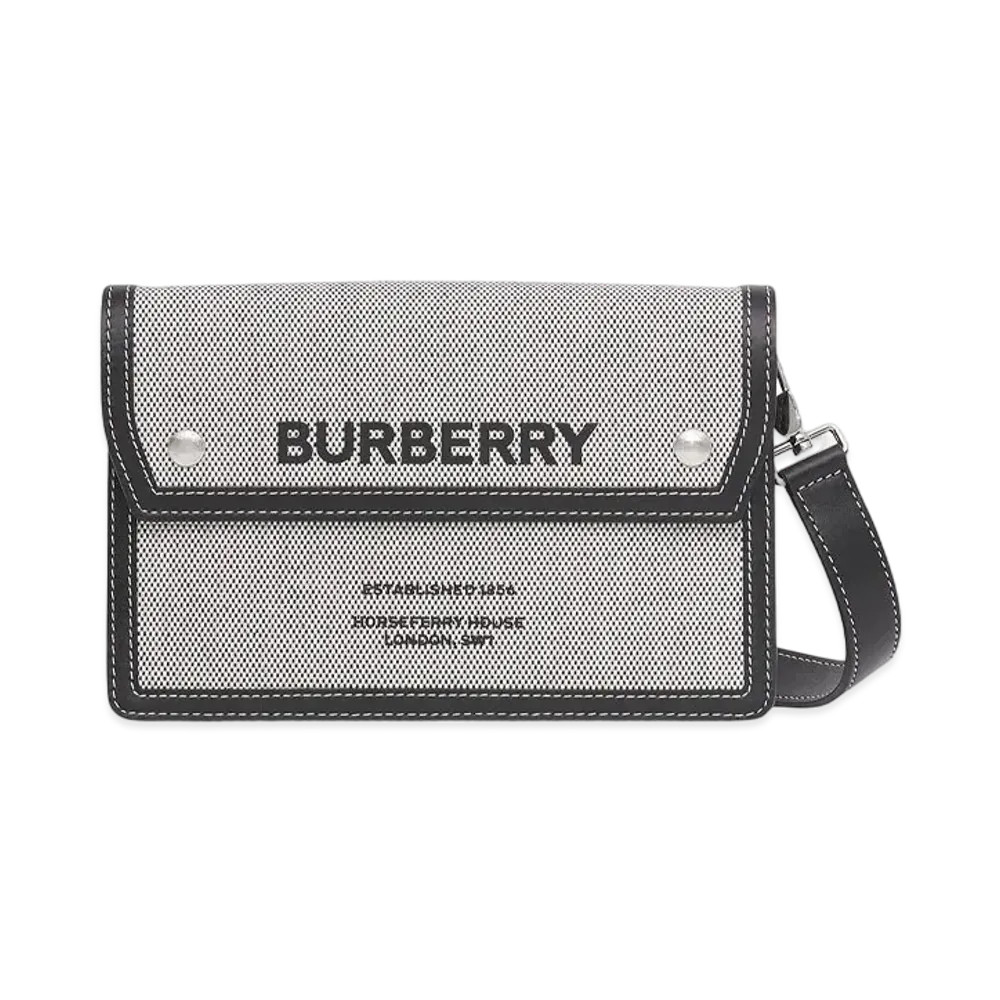 Burberry Horseferry Print Canvas and Leather Crossbody Bag "Black"