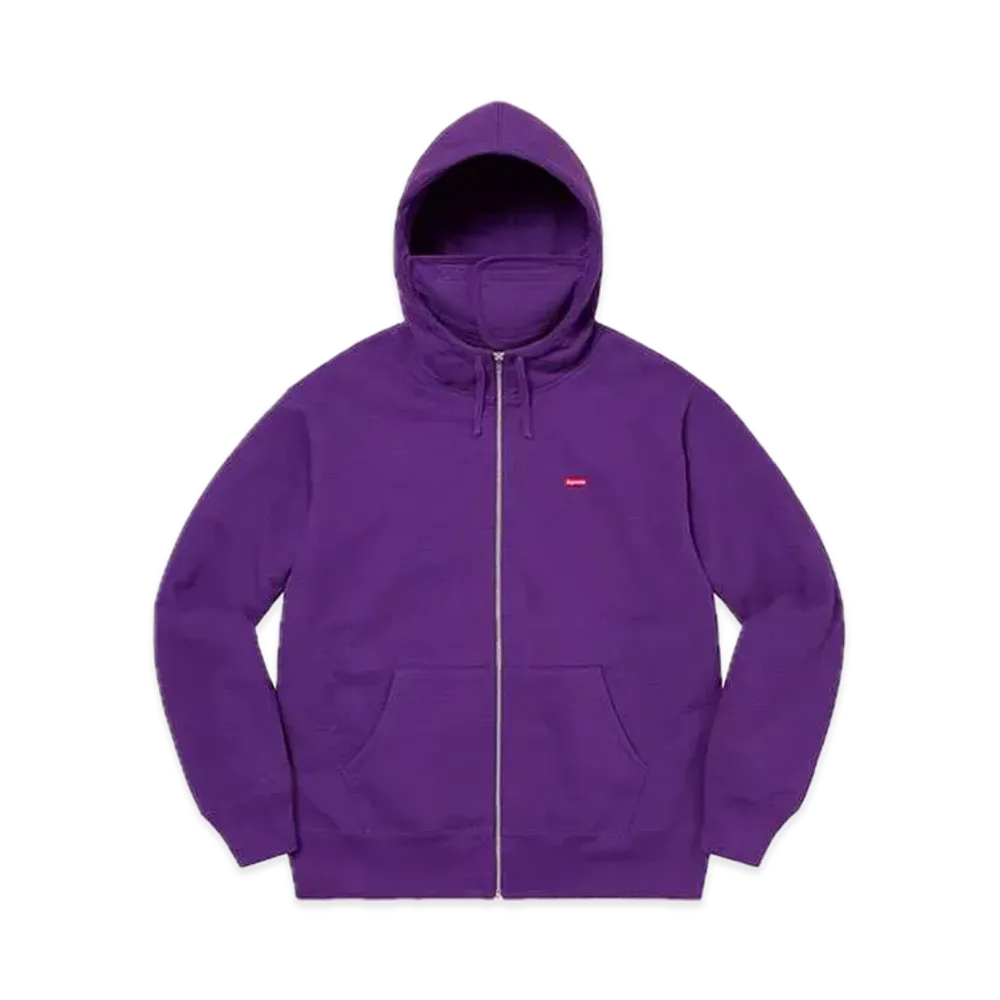 Supreme Small Box Facemask Zip Up Hooded Sweatshirt "Purple"