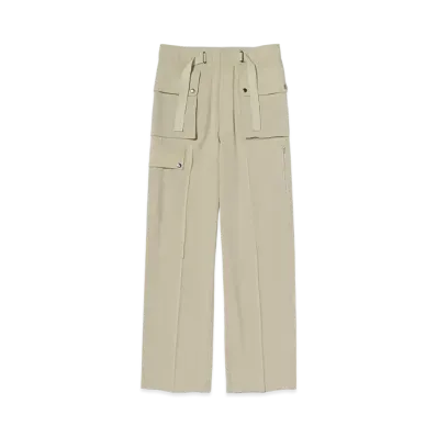 AURALEE Light Cotton Wool Viyella Cargo Pants "Light Khaki"