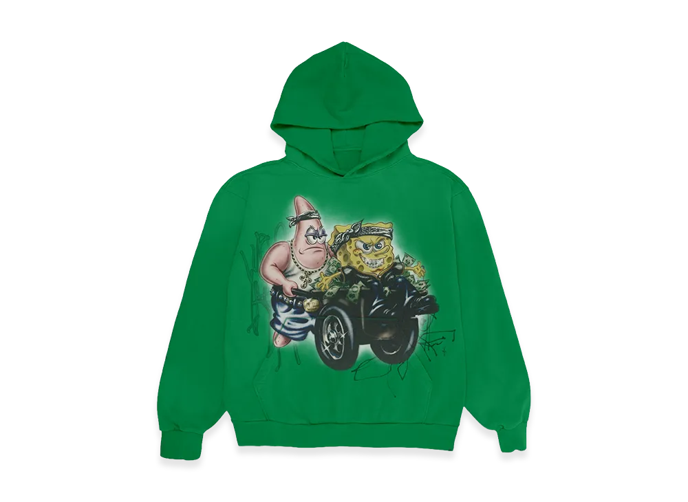 Travis Scott Cactus Jack x SPONGEBOB Fancy Life Hoodie "Green"