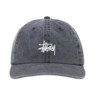 Stussy Low Profile Basic Washed Strapback "Charcoal"