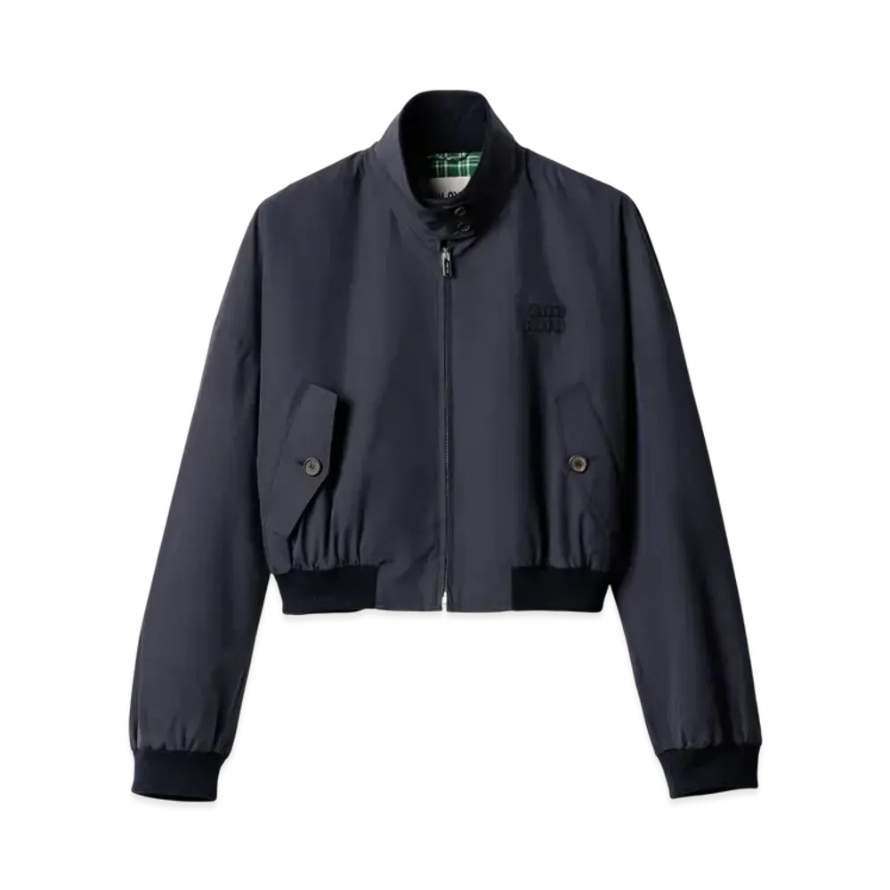 MIUMIU Women's Panama Cotton Blouson Jacket "Navy"