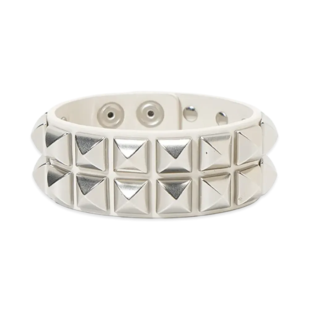 Supreme Studded Leather Bracelet "White"