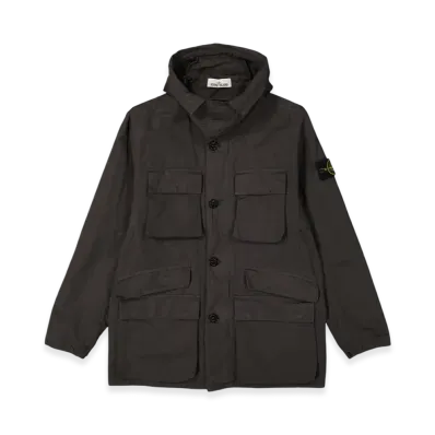 Stone Island 42306 Tela Cotone Lino Fiammato TC Garment Dyed Field Jacket - 22SS "Dark Grey"