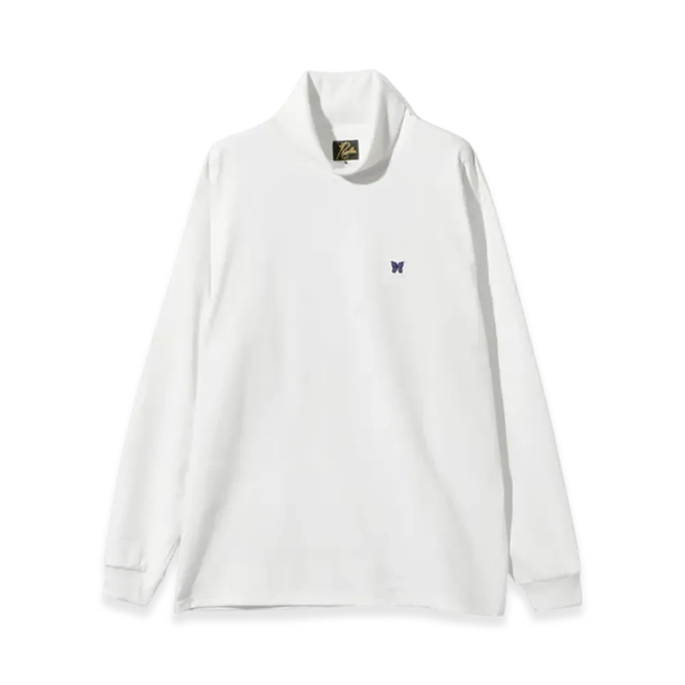 NEEDLES L/S High Neck Tee - Poly Jersey "White"